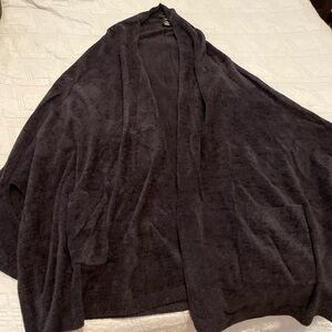 Barefoot Dreams Black Cozy Chic Open Cardigan